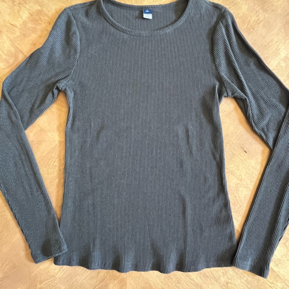 Old Navy Fitted Gray Long Sleeve Tee | Size L Tall